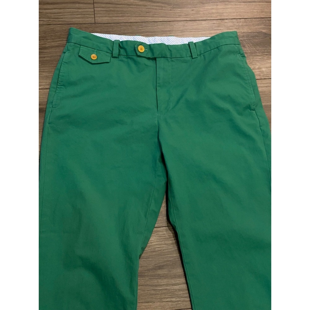 Brooks Brothers Men's Clark Fit Supima Cotton Green Chino Pant Size 35
